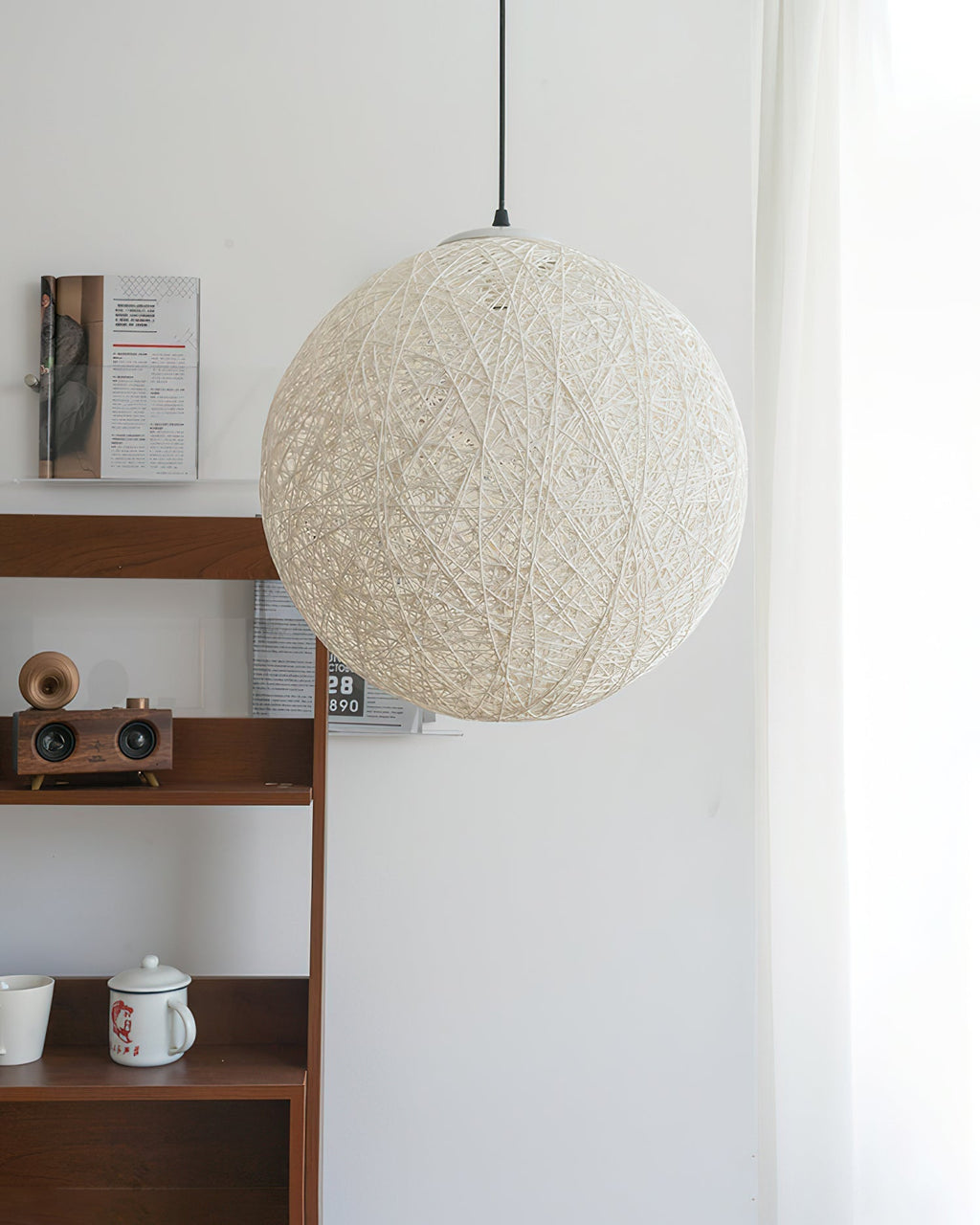 Pendant Light Hemp Rattan Sphere Bohemian