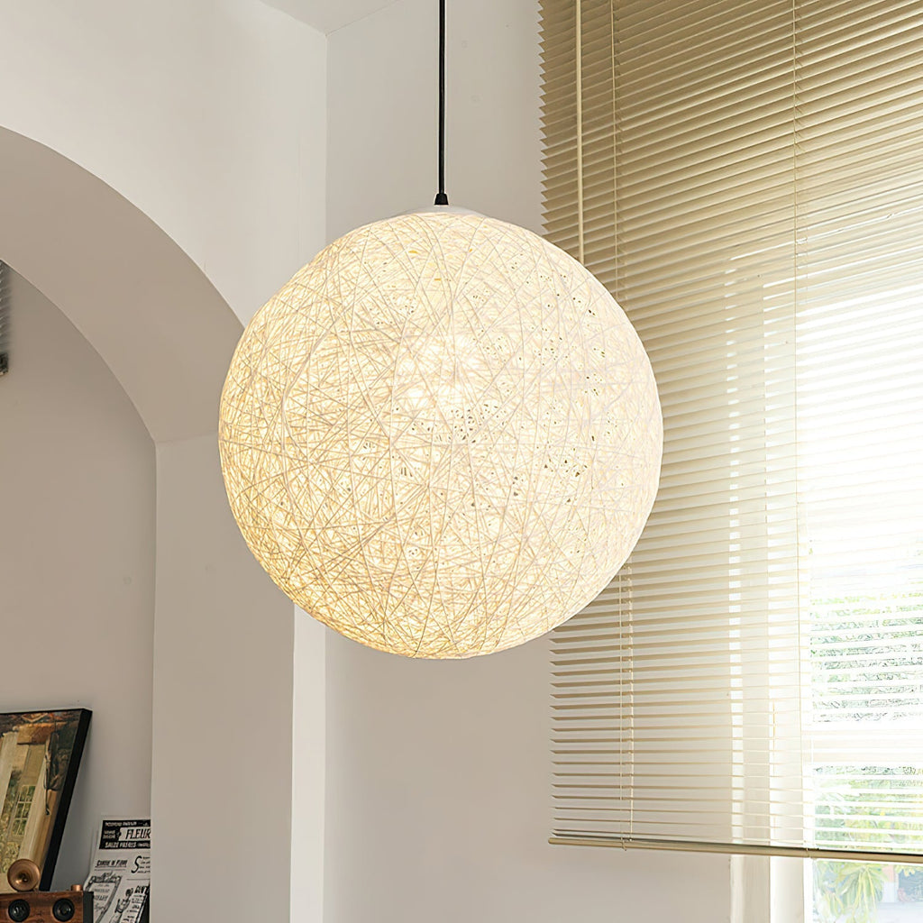 Pendant Light Hemp Rattan Sphere Bohemian