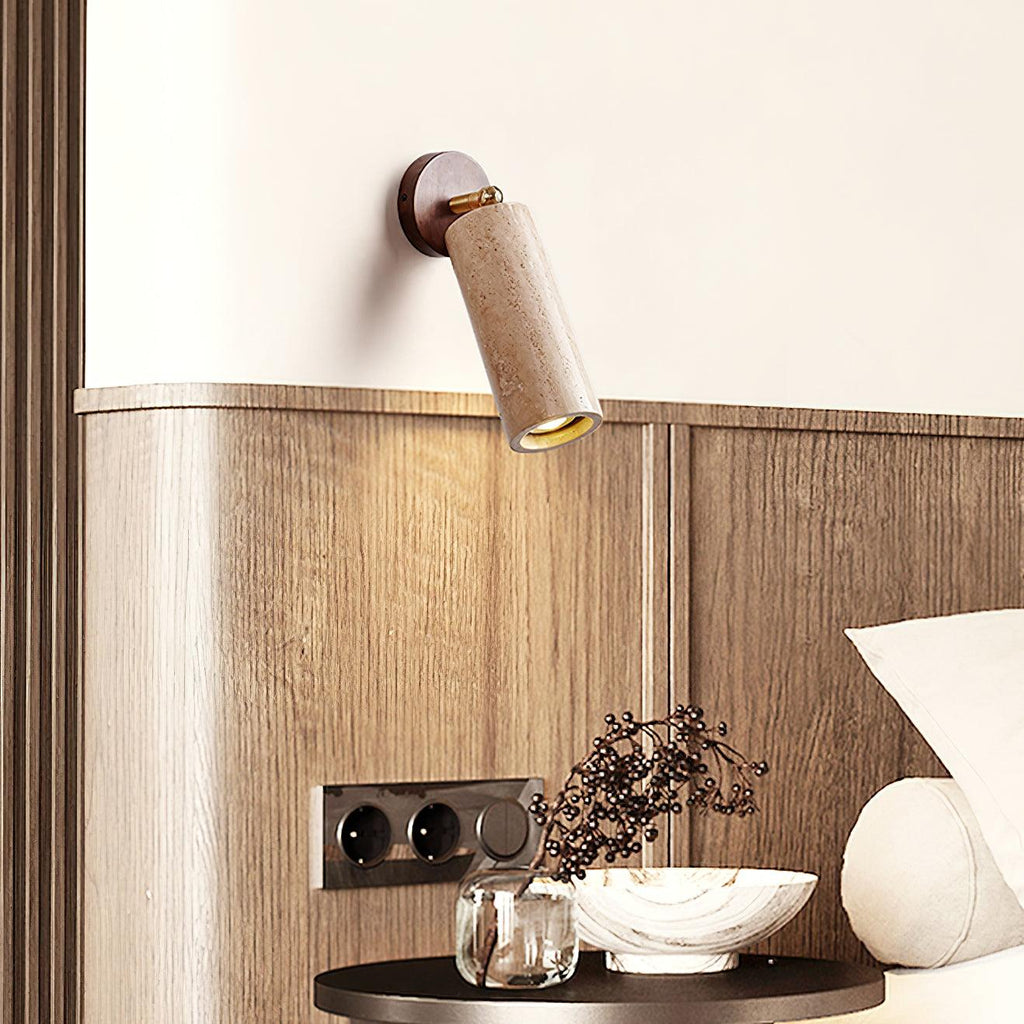 Travion Adjustable Travertine Wall Sconce