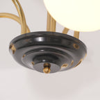 Chandelier Curved Arms Globe Shades Modern Retro Style Dining
