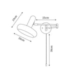 Wall Lamp Swivel Arm Rounded Shade Pull Chain Modern Retro