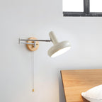 Wall Lamp Swivel Arm Rounded Shade Pull Chain Modern Retro