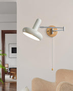 Wall Lamp Swivel Arm Rounded Shade Pull Chain Modern Retro