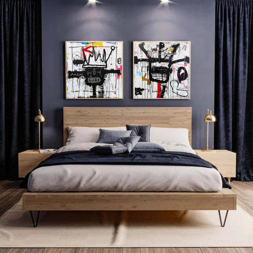 2-Piece Graffiti Abstract Diptych Painting