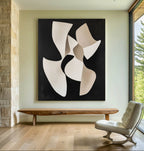 Black and Neutral Beige Oil Painting