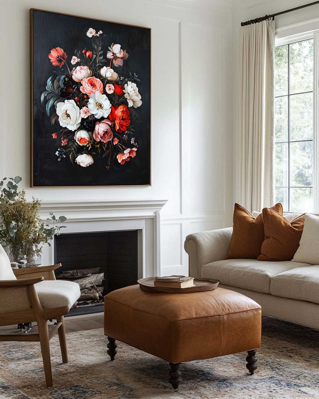 Baroque Peony Bouquet Oil Painting