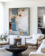 Wabi-Sabi Abstract Geometric Painting