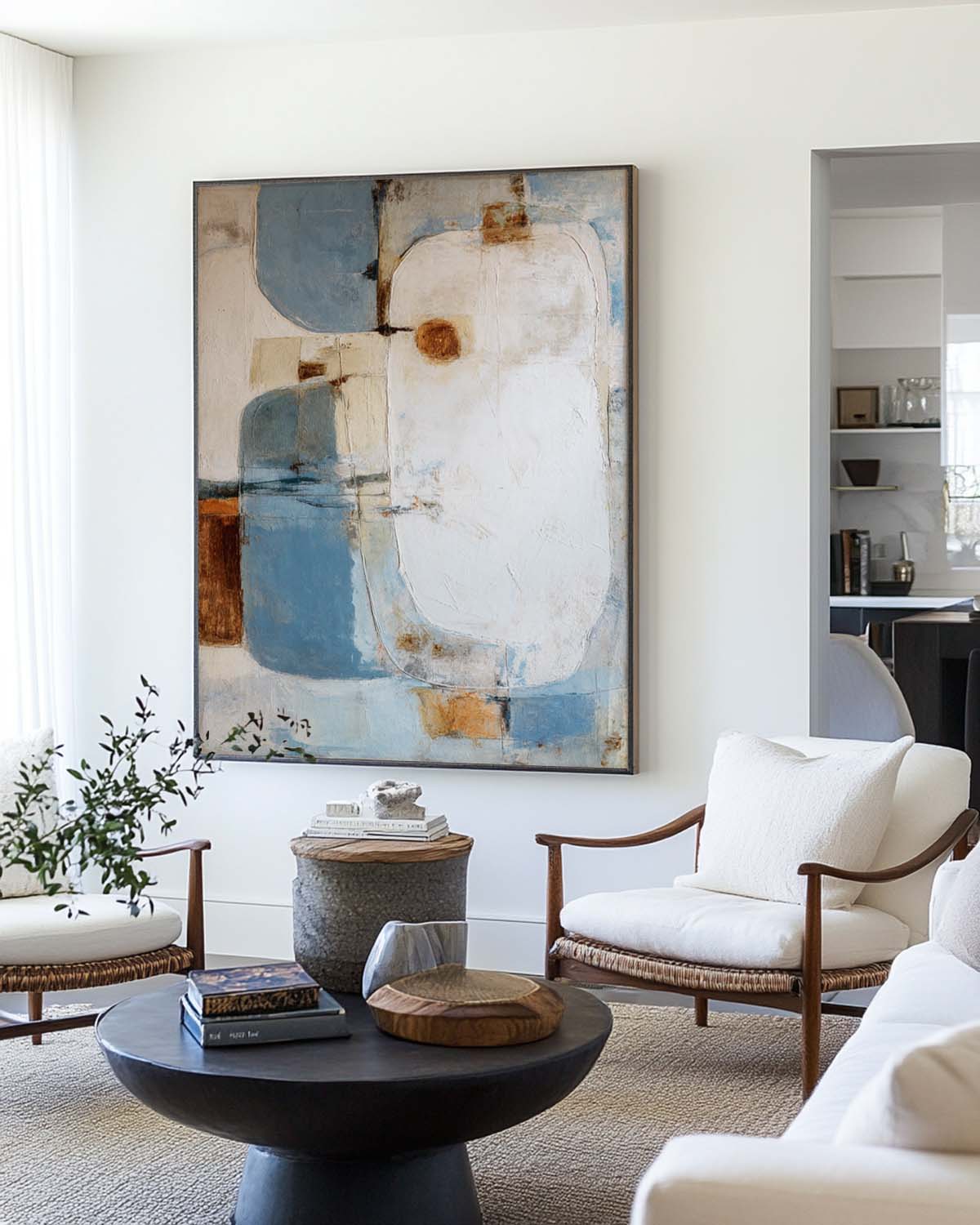Wabi-Sabi Abstract Geometric Painting