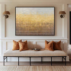 Abstract Warm Gold and Neutral Oil Painting