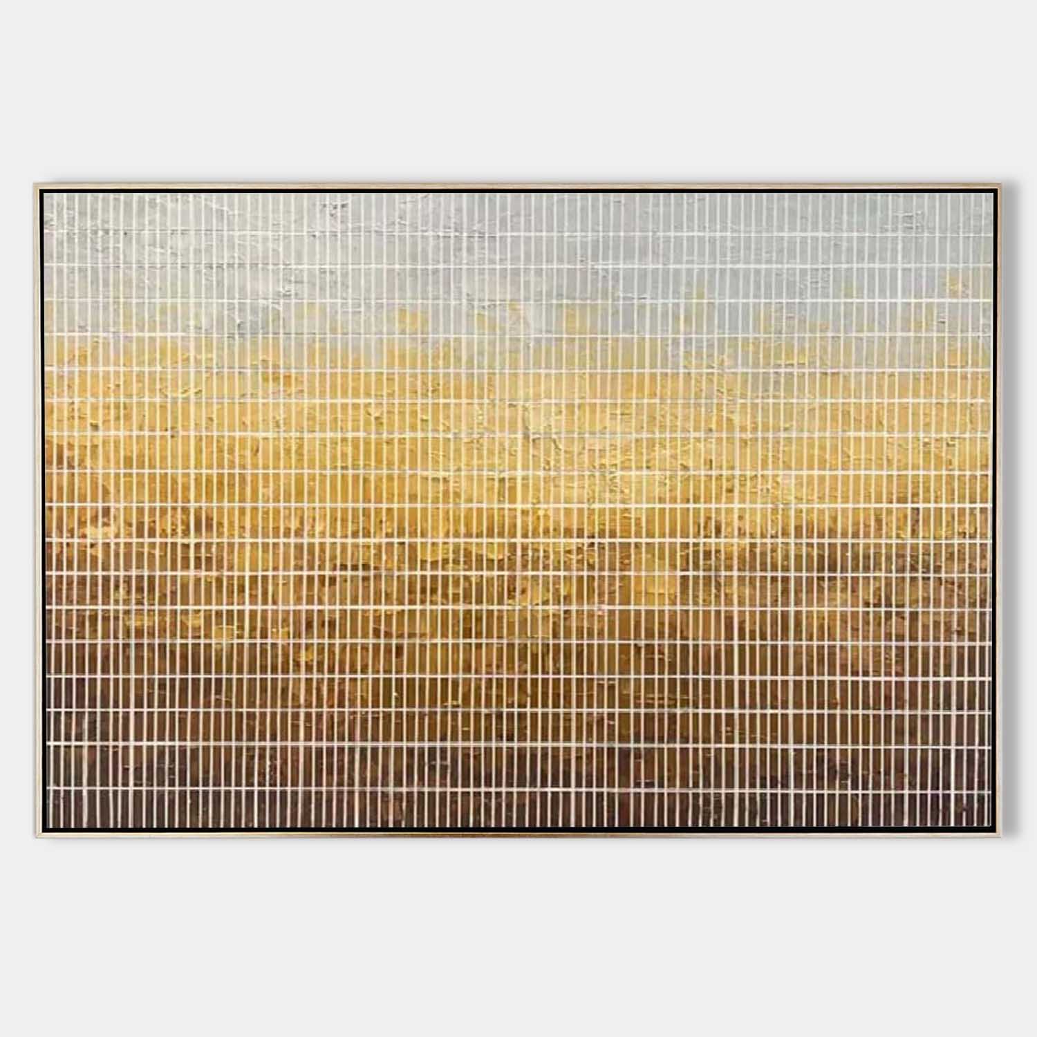 Abstract Warm Gold and Neutral Oil Painting