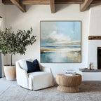 Serene Coastal Landscape Abstract Painting