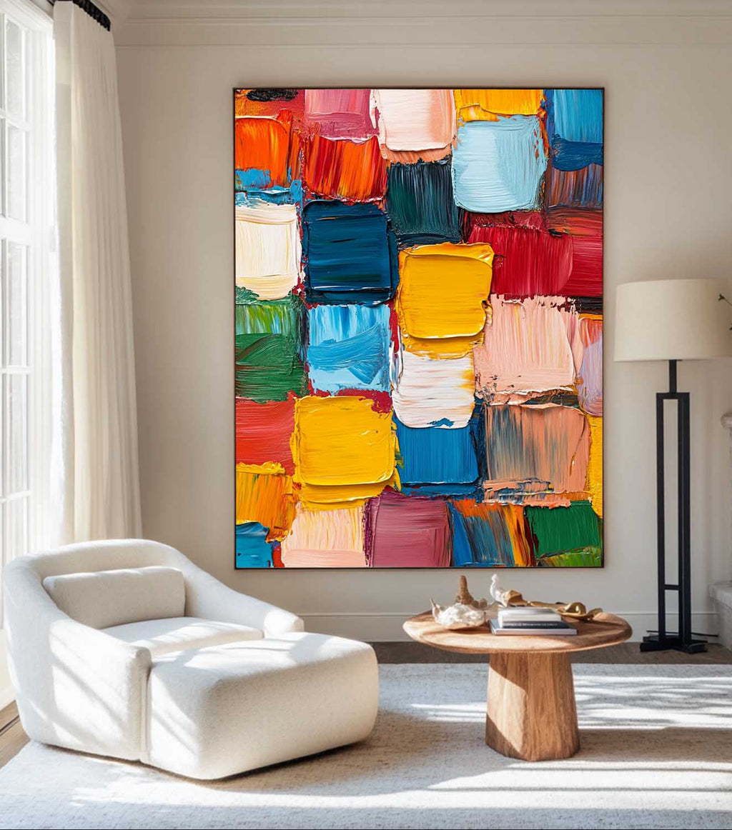 Color Block Neo-Expressionist Oil Painting