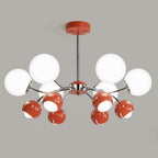 Chandelier Glass Metal Dome Petal Shades Minimalist Ambient Glow