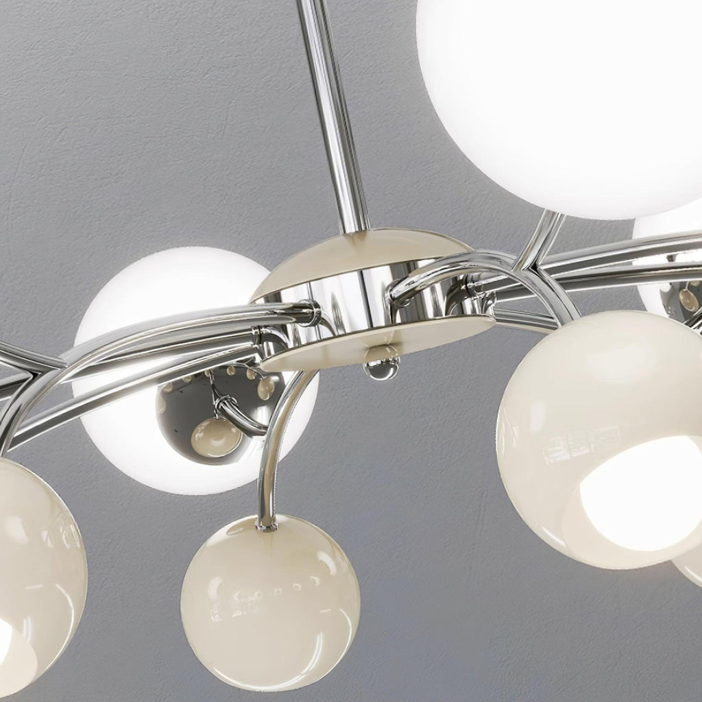 Chandelier Glass Metal Dome Petal Shades Minimalist Ambient Glow