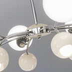 Chandelier Glass Metal Dome Petal Shades Minimalist Ambient Glow