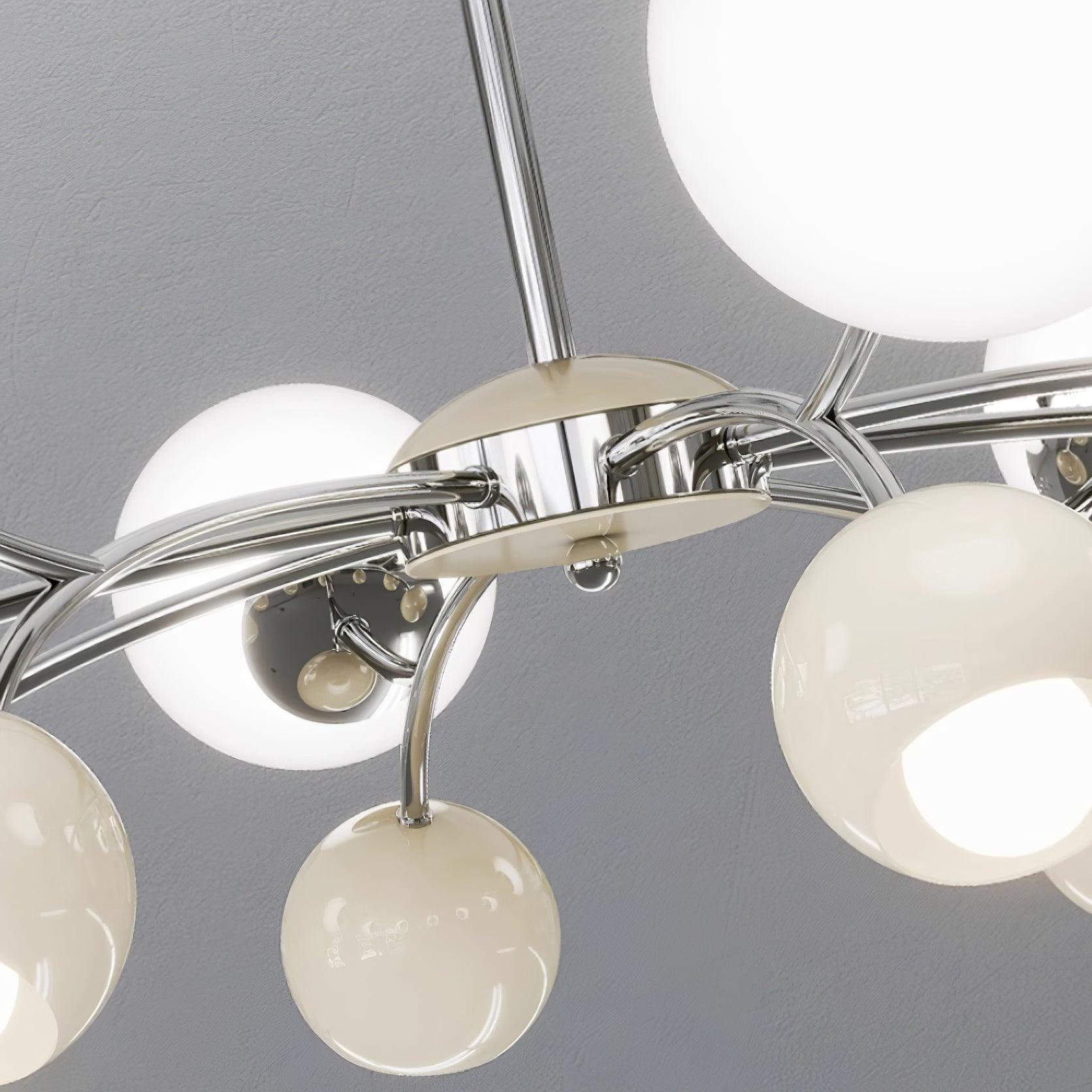 Chandelier Glass Metal Dome Petal Shades Minimalist Ambient Glow