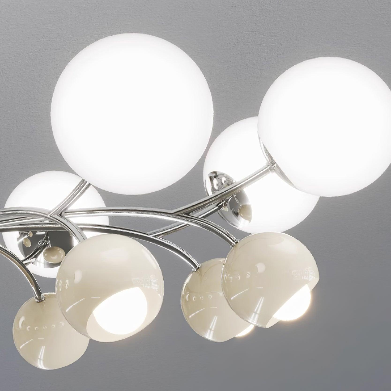 Chandelier Glass Metal Dome Petal Shades Minimalist Ambient Glow