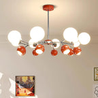 Chandelier Glass Metal Dome Petal Shades Minimalist Ambient Glow