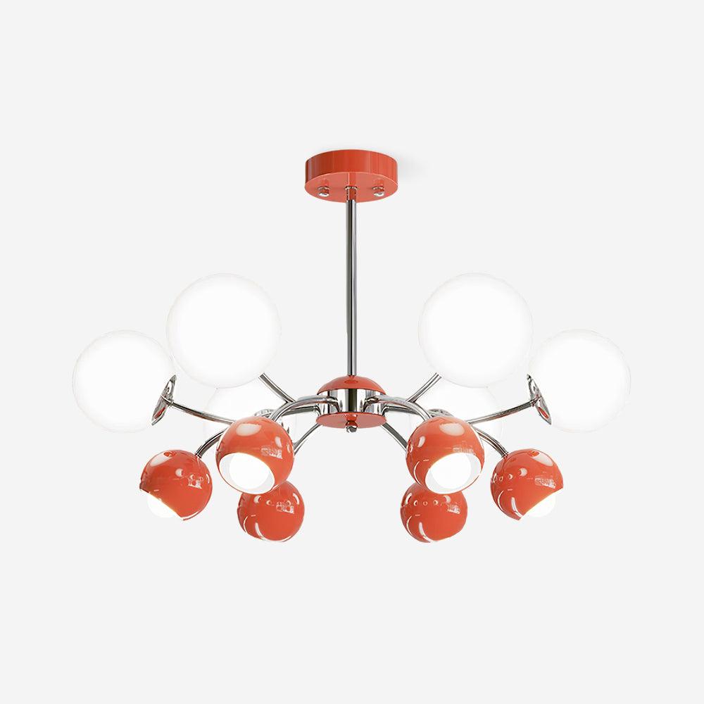 Chandelier Glass Metal Dome Petal Shades Minimalist Ambient Glow