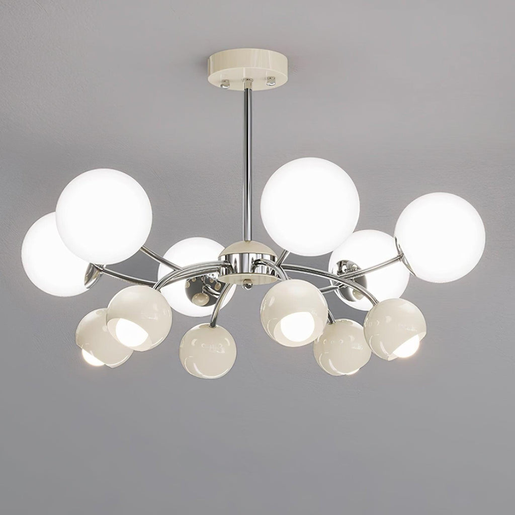 Chandelier Glass Metal Dome Petal Shades Minimalist Ambient Glow