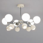 Chandelier Glass Metal Dome Petal Shades Minimalist Ambient Glow
