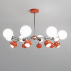 Chandelier Glass Metal Dome Petal Shades Minimalist Ambient Glow