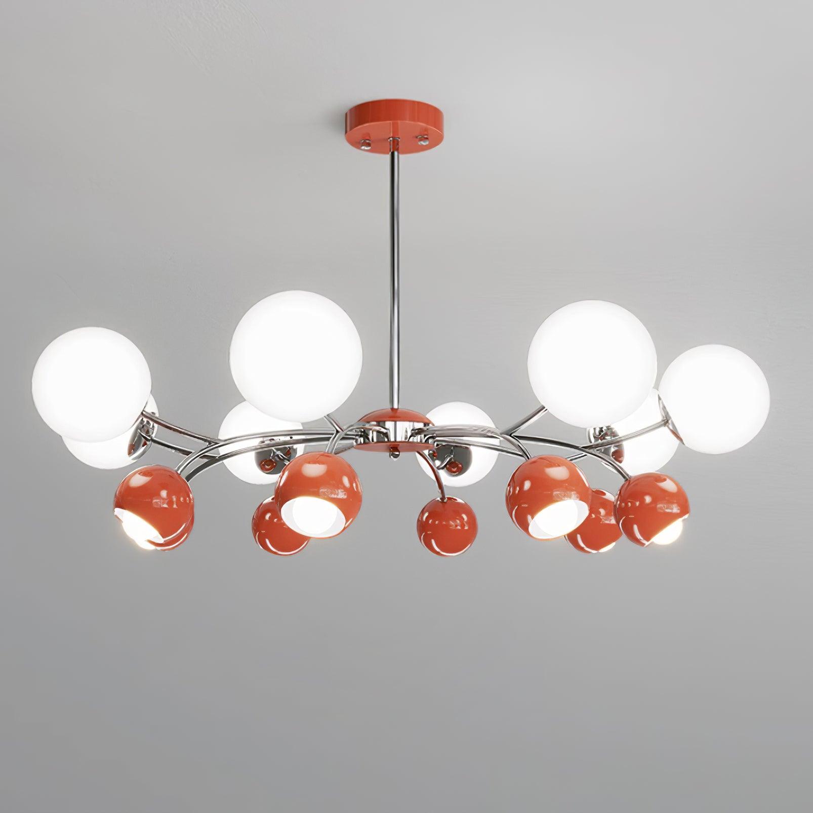 Chandelier Glass Metal Dome Petal Shades Minimalist Ambient Glow