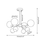 Chandelier Glass Metal Dome Petal Shades Minimalist Ambient Glow