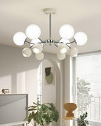 Chandelier Glass Metal Dome Petal Shades Minimalist Ambient Glow