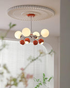 Chandelier Glass Metal Dome Petal Shades Minimalist Ambient Glow