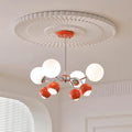 Chandelier Glass Metal Dome Petal Shades Minimalist Ambient Glow