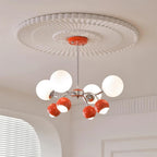 Chandelier Glass Metal Dome Petal Shades Minimalist Ambient Glow