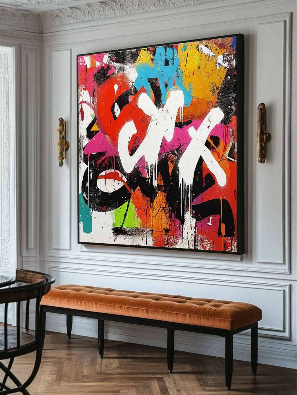 Abstract Expressionist Drip Art Oil Painting