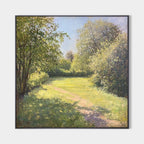 Impressionist Green Landscape Oil Painting