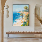 Coastal Palms Ocean Seascape Oil Painting