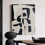 Textured Geometric Monochrome Abstract Painting