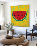 Dot Art Watermelon Slice Painting Vibrant