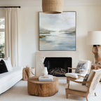 Serene Abstract Landscape Oil Painting Neutral