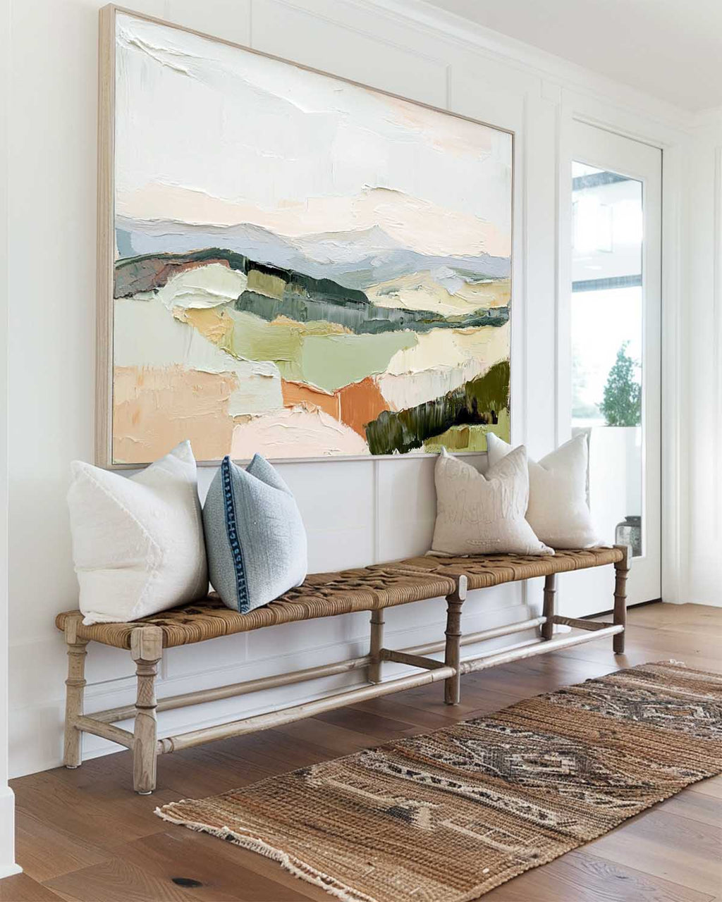 Rolling Hills Landscape Pastel Tones Oil Painting