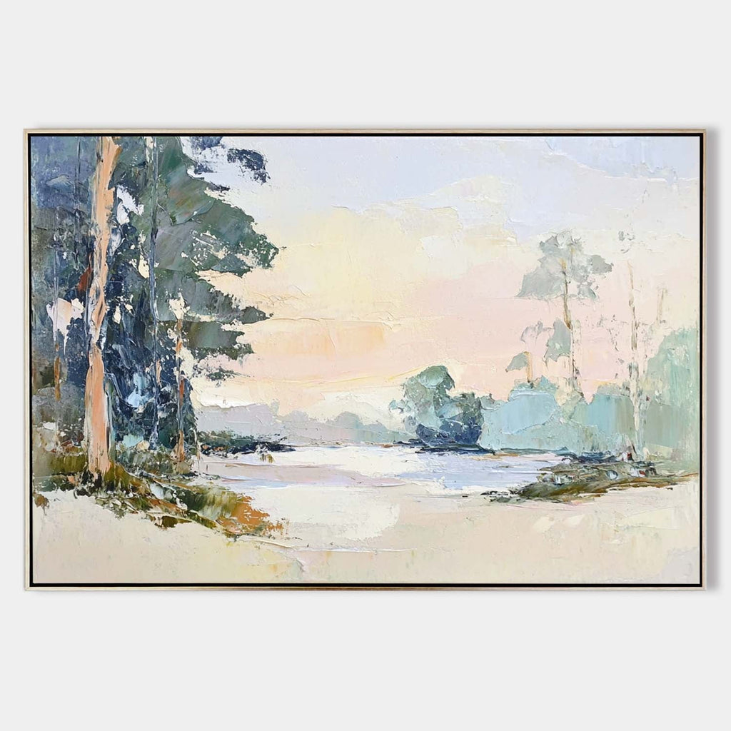 Forest Landscape Sunrise Oil Painting