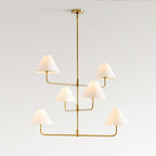 Zoruvyh Three Tier Vintage Industrial Fabric Metal Chandelier