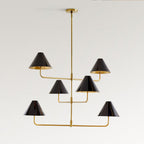 Zoruvyh Three Tier Vintage Industrial Fabric Metal Chandelier