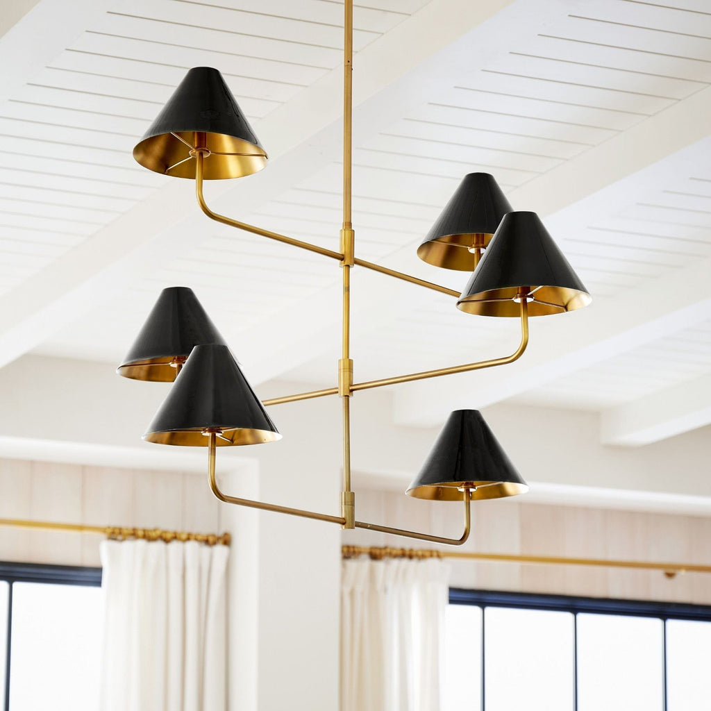 Zoruvyh Three Tier Vintage Industrial Fabric Metal Chandelier