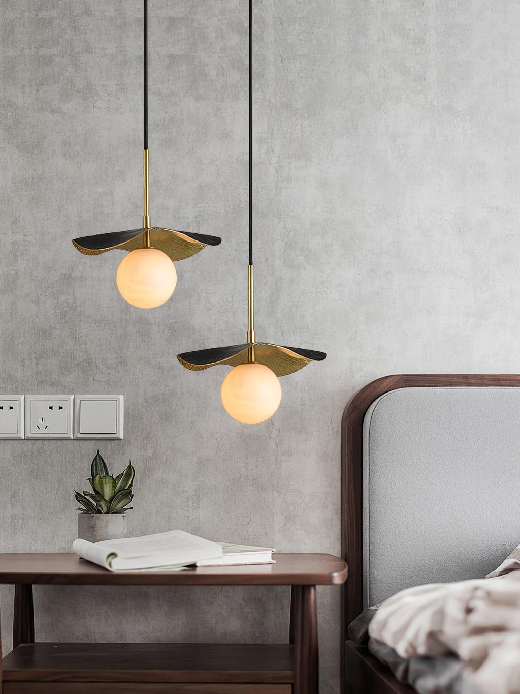 Ivvynen Leaf Canopy Alabaster Pendant Light