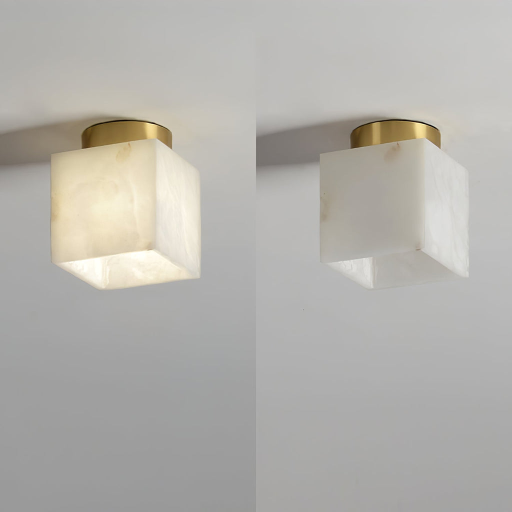 Otheyra  Globe Brass Alabaster  Ceiling Light