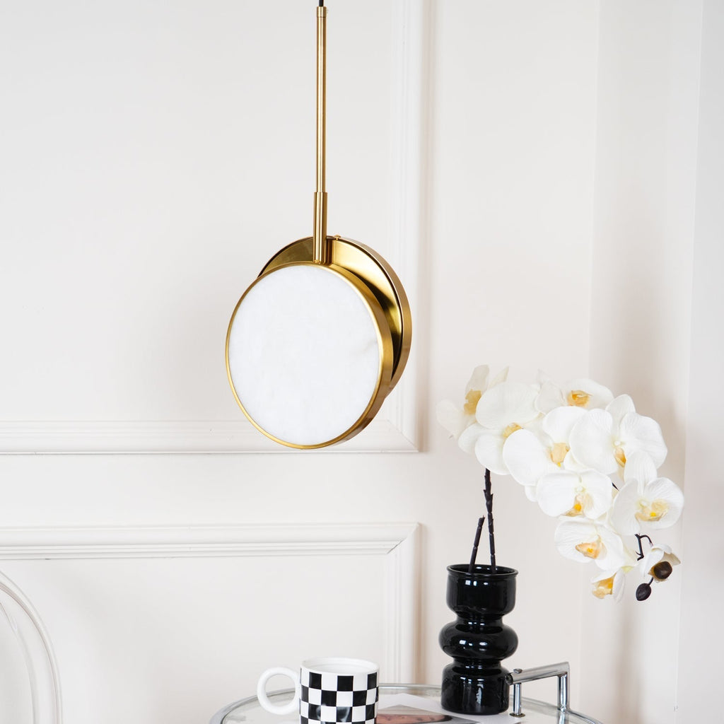 Synoryra Dual Disc Alabaster Pendant Light