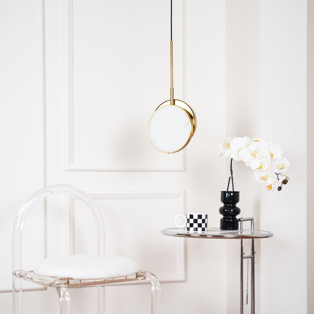 Synoryra Dual Disc Alabaster Pendant Light