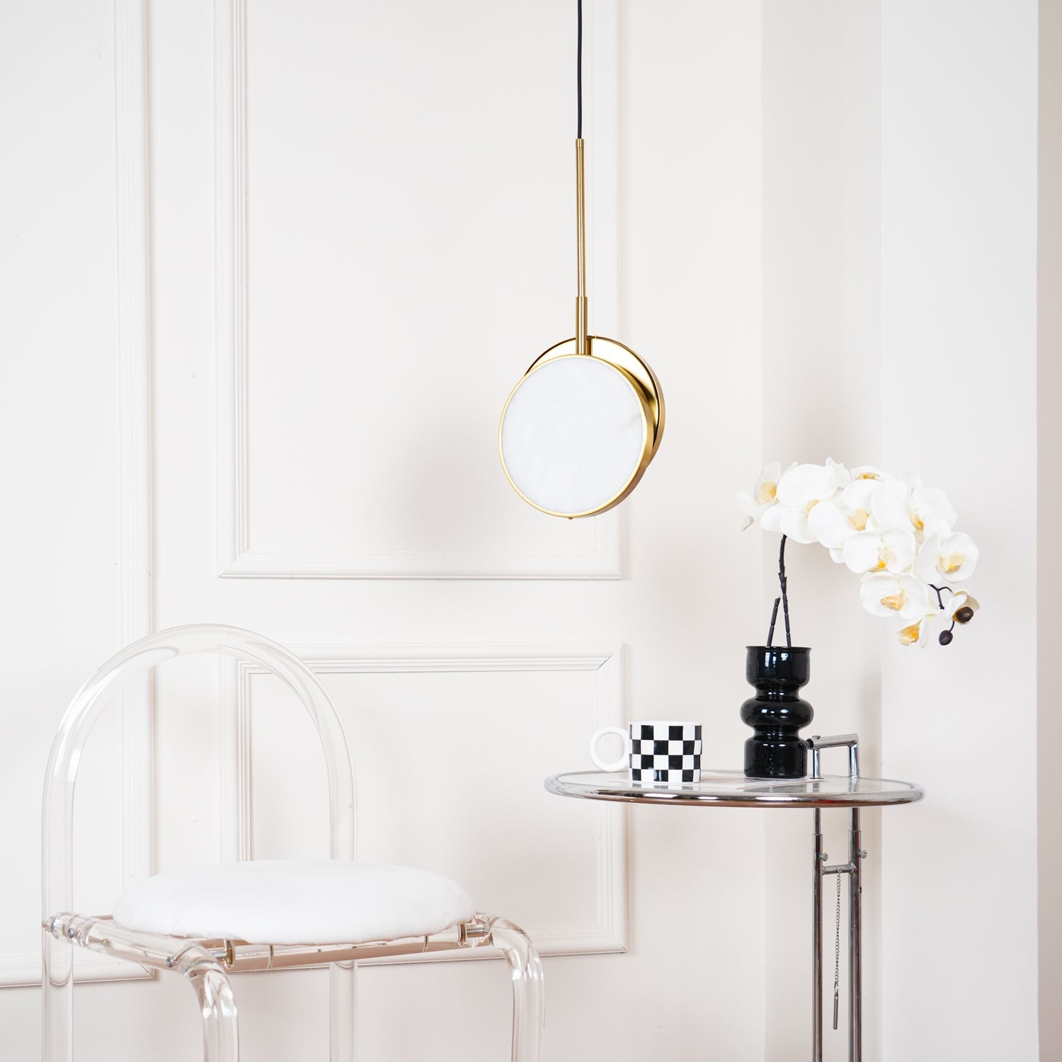 Synoryra Dual Disc Alabaster Pendant Light