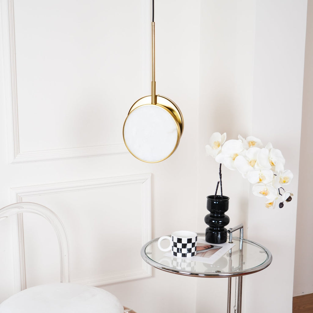 Synoryra Dual Disc Alabaster Pendant Light