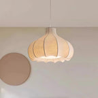 Pendant Light Silky Pleated Silk Shade White